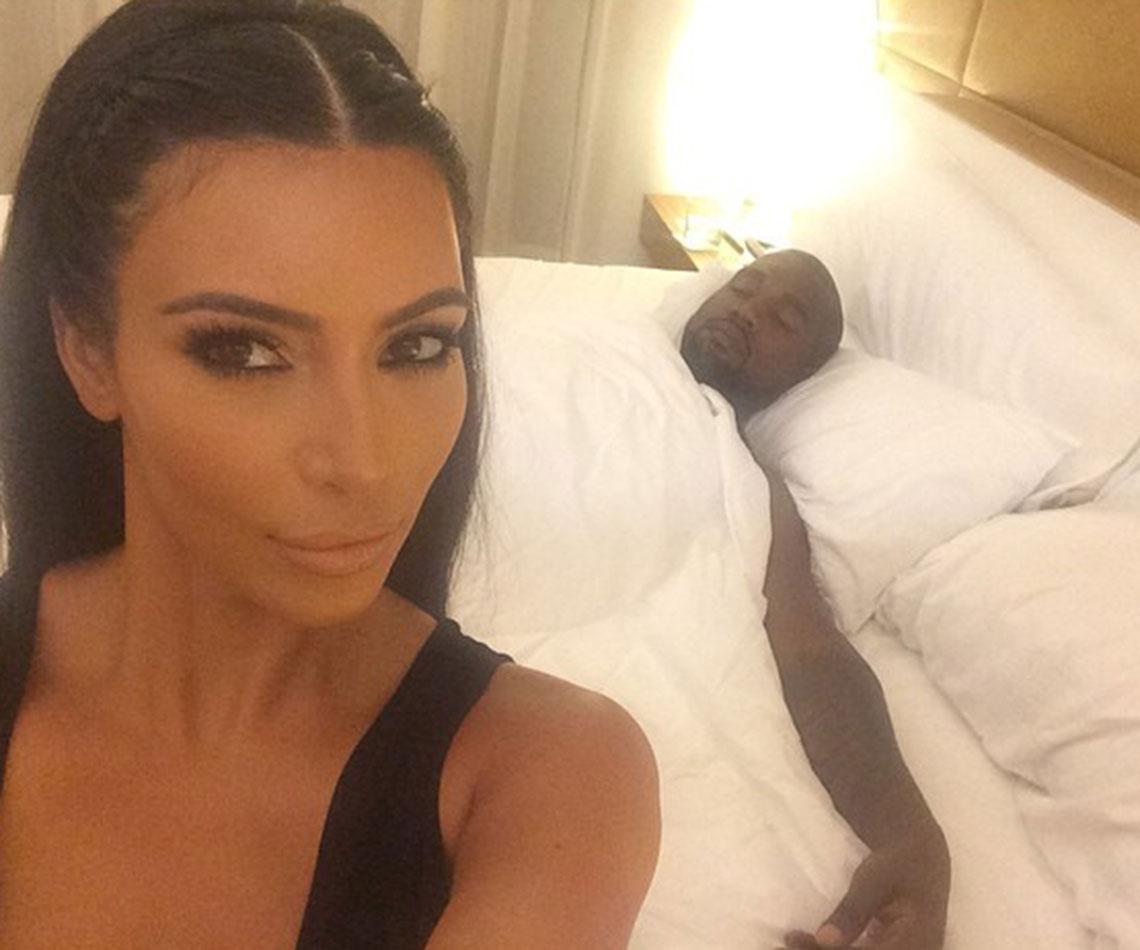 Kim Kardashian Kanye West bed