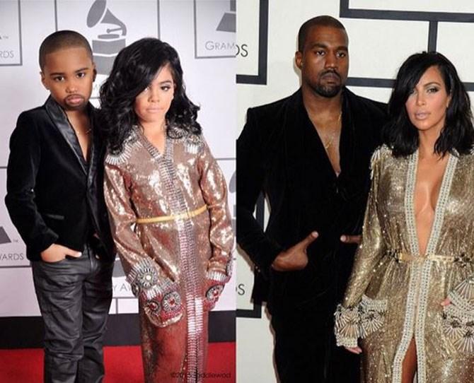 Kids dressed-up as music stars at the Grammy Awards