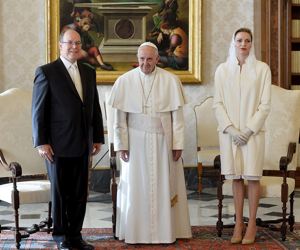 Prince Albert, Pope Francis, Princess Charlene 