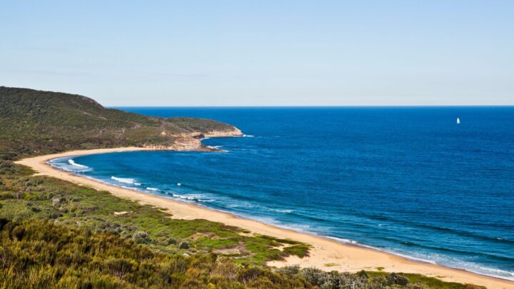 stunning coastline view of Putty Beach, part of the Bouddi National Park on the NSW Central Coast