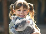 Bindi with Jaffa the koala