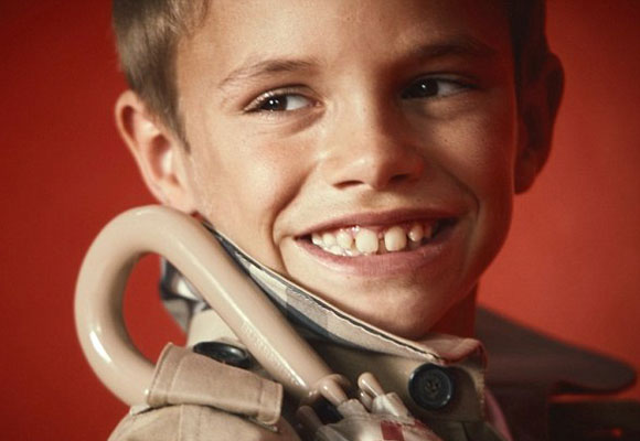 Romeo Beckham models for Burberry at 10
