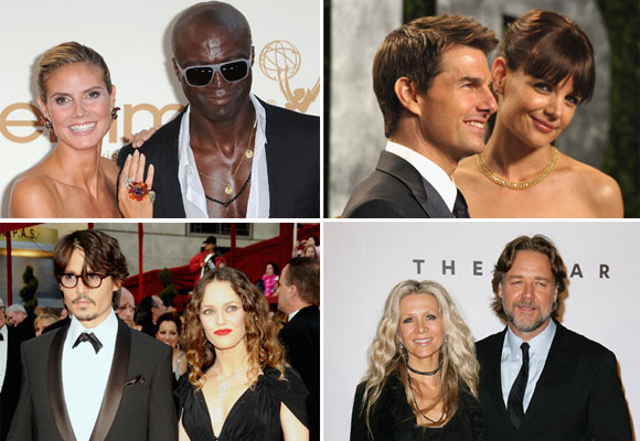 Heidi Klum and Seal; Tom Cruise and Katie Holmes; Johnny Depp and Vanessa Paradis; Danielle Spencer and Russell Crowe