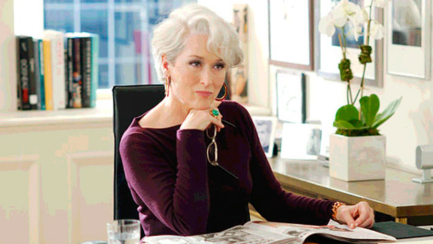 Meryl Streep as a demanding magazine editor in The Devil Wears Prada
