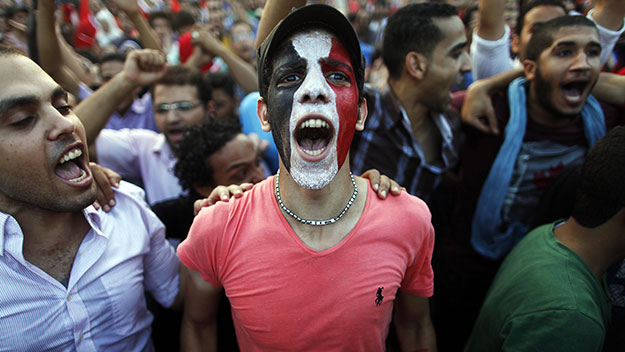 Protestors in Cairo's Tahrir Square.