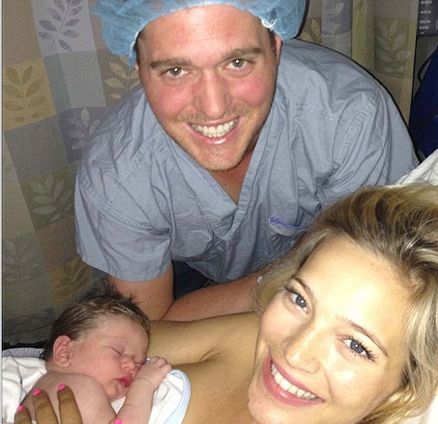 Michael Buble, Luisana Lopilato birth photo
