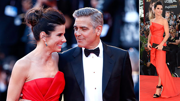 Sandra Bullock and George Clooney at the opening of the Venice Film Festival.