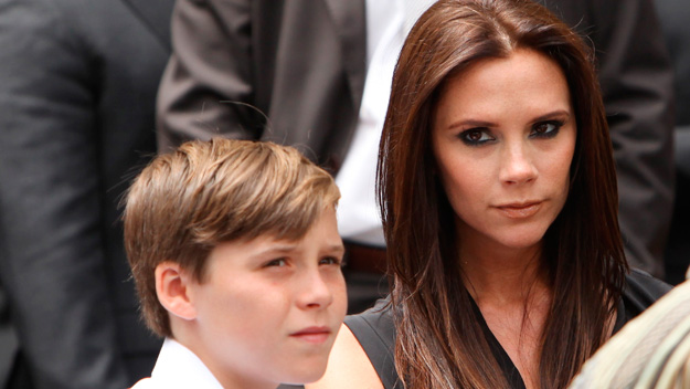 Victoria Beckham with her oldest son Brooklyn.