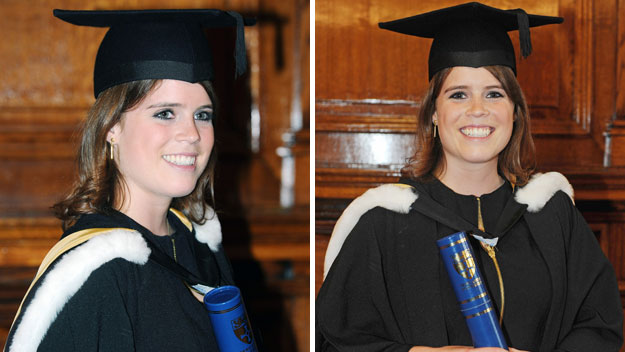 Princess Beatrice graduating from Newcastle University yesterday.