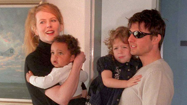 Tom Cruise and Nicole Kidman with their adopted children in 1996.