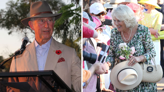 Charles and Camilla all smiles in Longreach