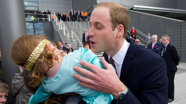 Little princess rejects Prince William's kiss