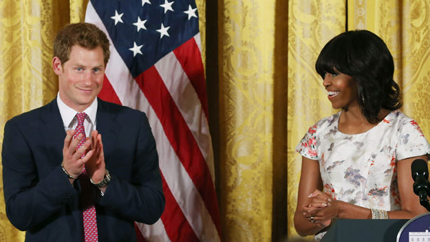 Prince Harry joins Michelle Obama for Mothers' Day