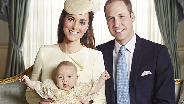 William, Kate and baby George.