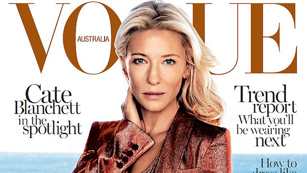 Golden girl Cate Blanchett shimmers on Vogue cover