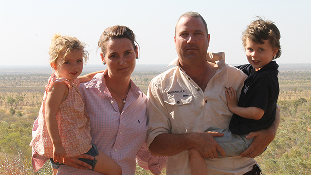 Farming family: Jane and Haydn Sale and their kids Gus and Tilly.