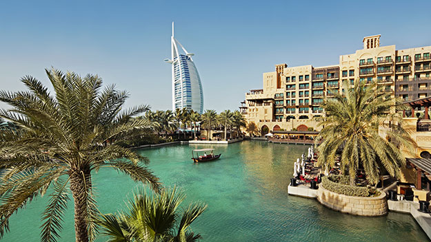 Dubai harbor and hotel