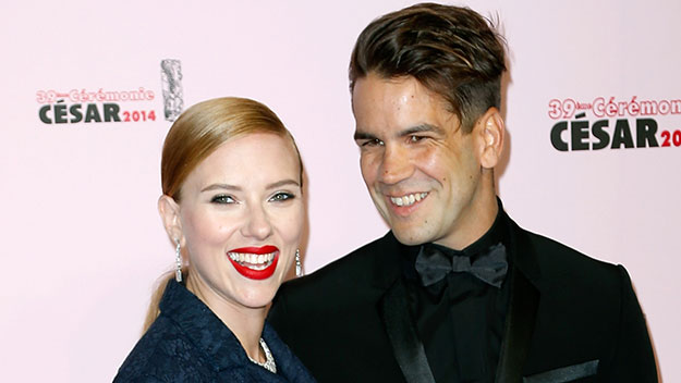 Scarlett Johansson and her fiancé Romain Dauriac.