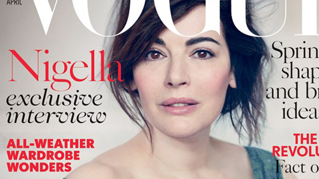 A make-up free Nigella on the cover of Vogue.