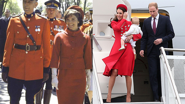 Jackie O and Kate Middleton in red dress
