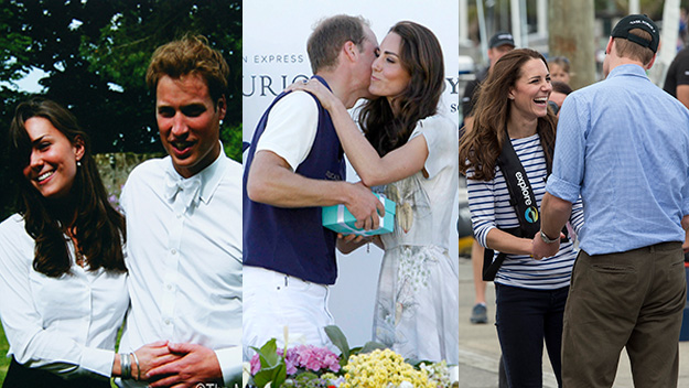 Prince William and Kate Middleton kissing