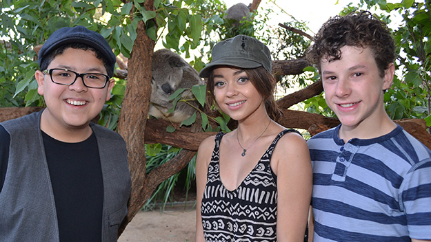 Rico Rodriguez, Sarah Hyland and Nolan Gould in Australia.