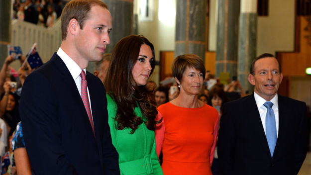 The Duke and Duchess with Prime Minister Tony Abbott and his wife, Margie