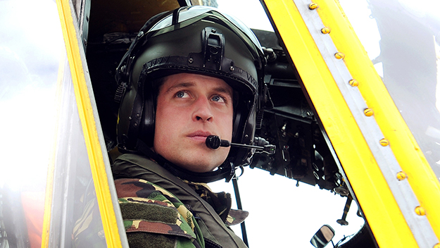 Prince William flying helicopter