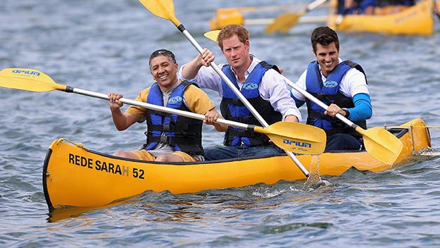 Prince Harry canoeing in Brazil