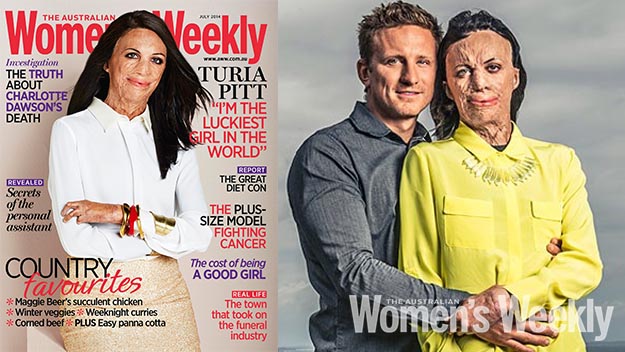 The Weekly's July cover and (right) Turia and her partner Michael Hoskin.