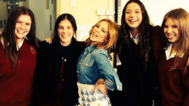 Kylie Minogue at her old high school