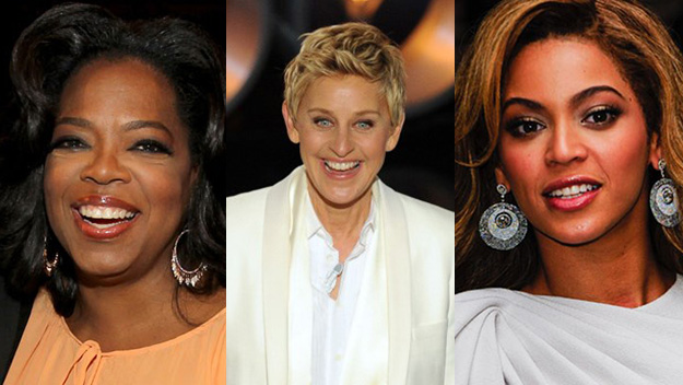 Oprah Winfrey, Ellen DeGeneres, Beyonce Knowles, 