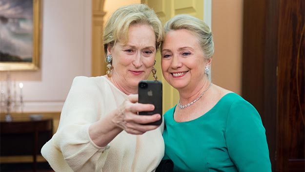 Meryl Streep Hillary Clinton selfie