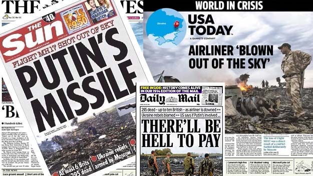 MH17 crash: Newspaper front pages