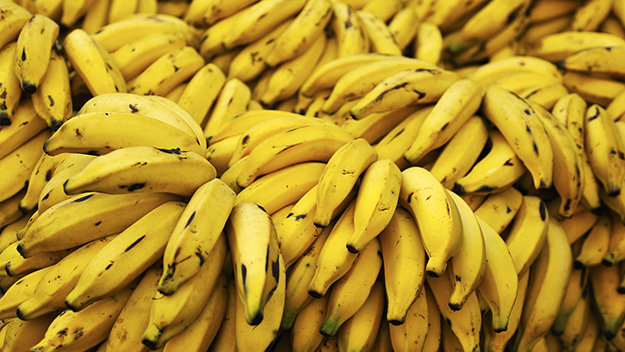 bananas contain high potassium, stock image