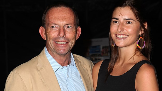 Prime Minister Tony Abbott with his daughter, Frances.