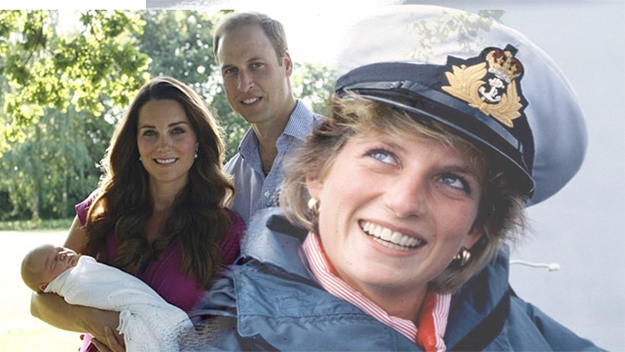 Prince William and Kate Middleton and Princess Diana 