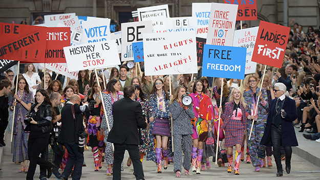 Chanel fashion show protest