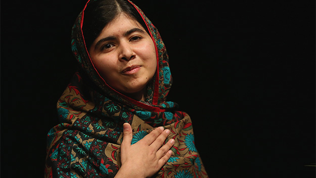 Malala Yousafzai speaks at the Library of Birmingham after being announced as the youngest ever recipient of the Nobel Peace Prize.