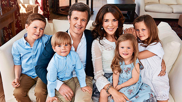 Crown Princess Mary and Crown Prince Frederik with their children.