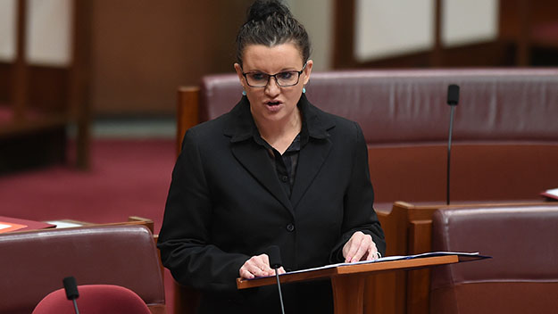 Jacqui Lambie in Parliament House in Canberra