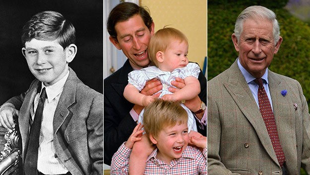 Prince Charles then and now