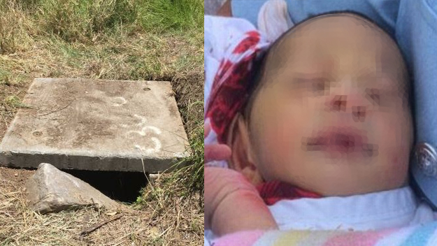 A baby boy abandoned in a drain in Sydney's west. 