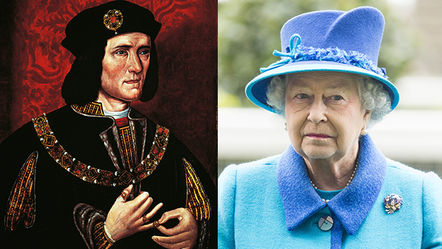 A painting of King Richard III and Queen Elizabeth II.
