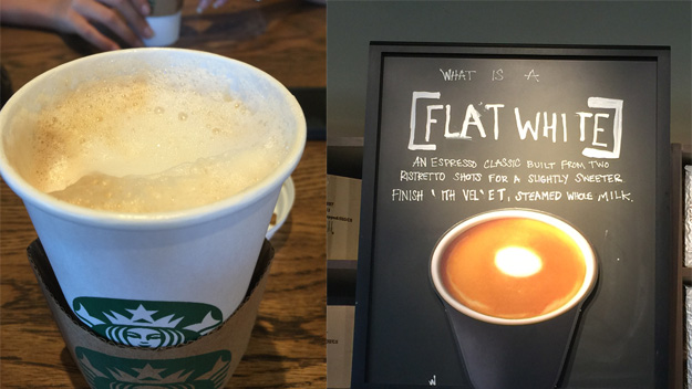 Starbucks flat white coffee