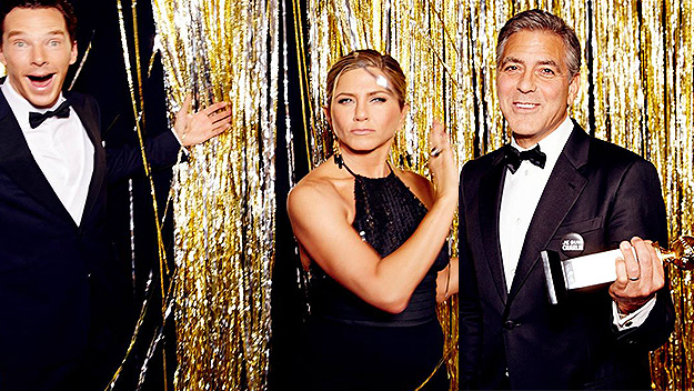 Benedict Cumberbatch, Jennifer Aniston and George Clooney Golden Globes 2015
