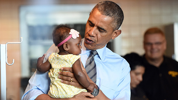 Barack Obama with baby