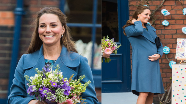 Kate Middleton with a bunch of flowers