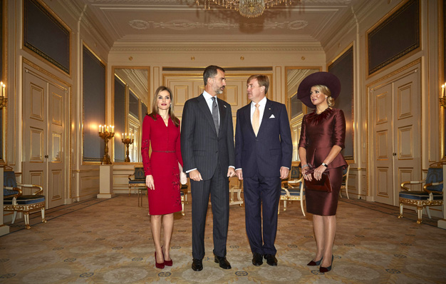 Spain's King Felipe VI and Queen Letizia, King Willem-Alexander and Queen Maxima of the Netherlands.