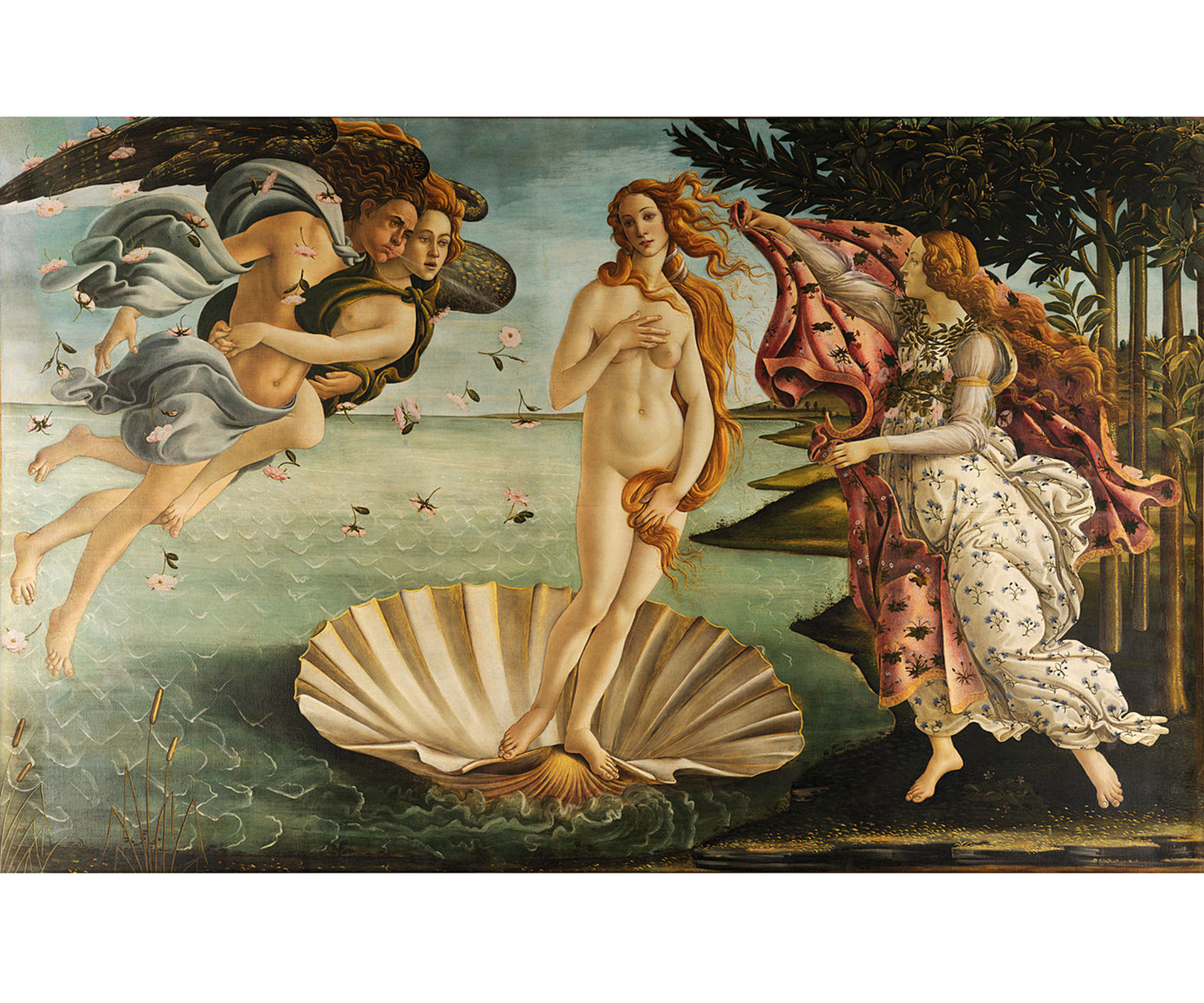 Venus the Roman Goddess of love as painted by Sandro Botticelli in 1486.